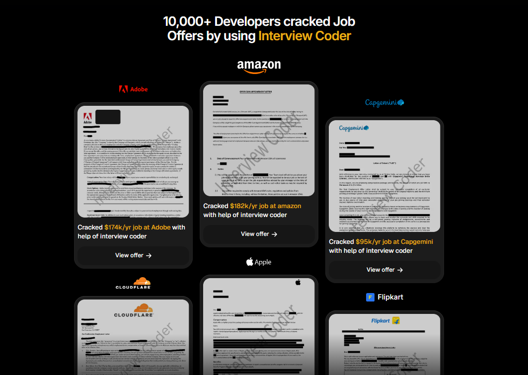 Interview Coder Launches Public Gallery of Real Job Offers After 10,000+ Users Secure Roles